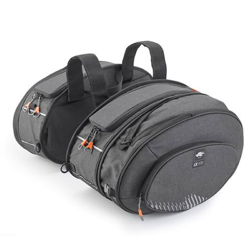 Kappa 17-30L Expandable Side Bags Dark Grey Dark Grey