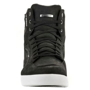 Alpinestars J-6 Waterproof Black White Motorcycle Shoes Front                                                                                                                                                                                                  