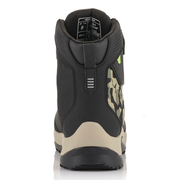 Alpinestars CR-6 Drystar Riding Shoes Black Military Green Camo Sand Size: UK 4