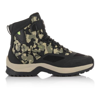 Alpinestars CR-6 Drystar Riding Shoes Black Military Green Camo Sand Size: UK 4