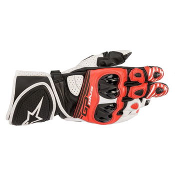 Alpinestars GP Plus R V2 Gloves Black White Bright Red Size: Mens UK - S