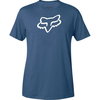 Fox Legacy Distressed Blue Fox Head T-Shirt Front                                                                                                                                                                                                              
