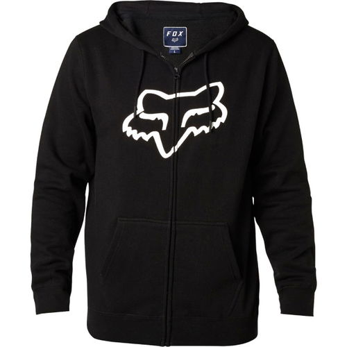 Fox Legacy Black Foxhead Zip Fleece Front                                                                                                                                                                                                                      