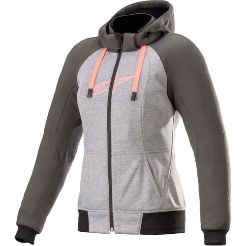 Alpinestars Stella Chrome Sport Hoodie Melange Grey Tar Diva Pink Size: Ladies UK - S