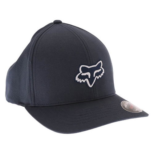 Fox Legacy Flexfit Navy Baseball Cap Front Right                                                                                                                                                                                                               
