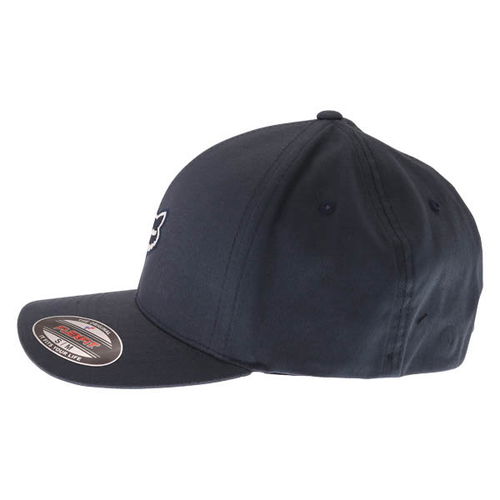 Fox Legacy Flexfit Navy Baseball Cap Left Side                                                                                                                                                                                                                 