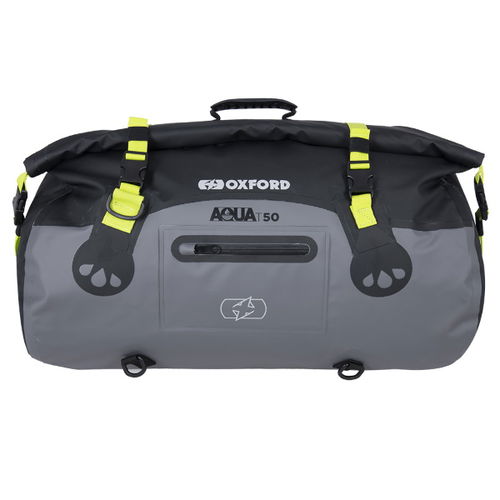 Oxford Products Aqua T-50 Black Grey Fluo Waterproof Motorcycle Roll Bag                                                                                                                                                                                       