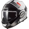 LS2 FF399 Valiant Prox White Black Red 8 Red Flip Front Motorcycle Helmet Front Left                                                                                                                                                                           