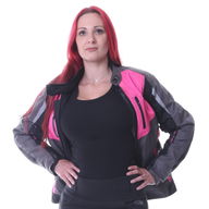 Gem Ladies Jacket Dark Grey Pink Black