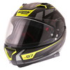 Nolan Nolan N87 Originality N-Com Grey Black Yellow Full Face Motorcycle Helmet Front Left                                                                                                                                                                     