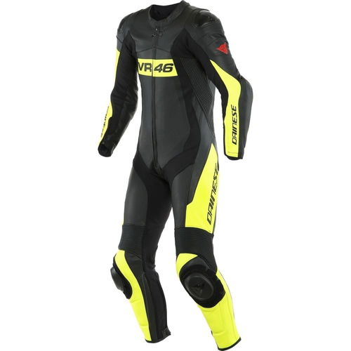 Dainese VR46 Tavullia 1pc Suit Black Fluo Yellow