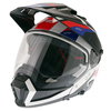 Nolan N70-2X White Red Blue Adventure Motorcycle Helmet Front Left                                                                                                                                                                                             