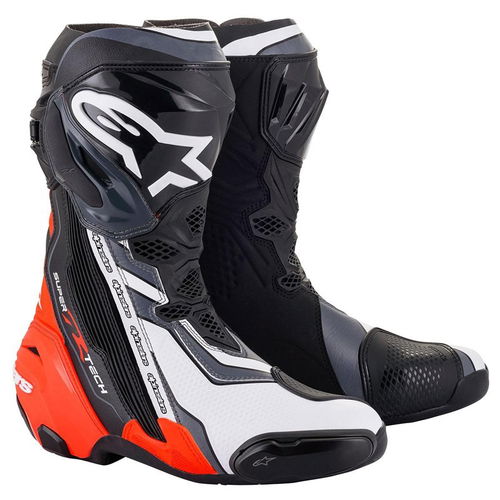 Alpinestars Supertech R Boots Black Red Flo White Grey