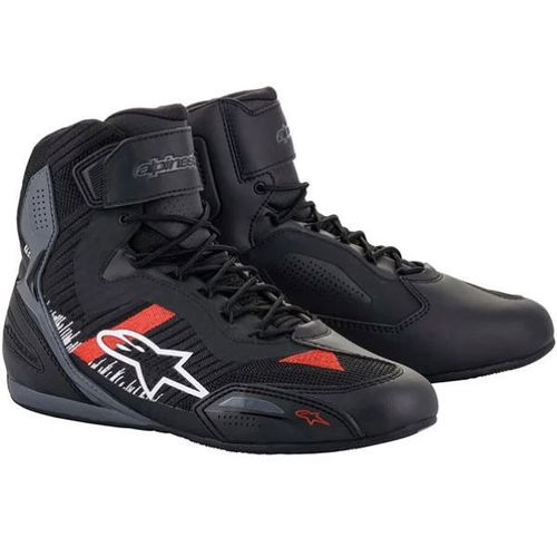 Alpinestars Faster-3 Rideknit Shoe Black Grey Bright Red