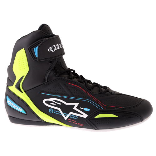 Alpinestars Faster-3 Shoes Black Yellow Fluo Blue Mens - 4
