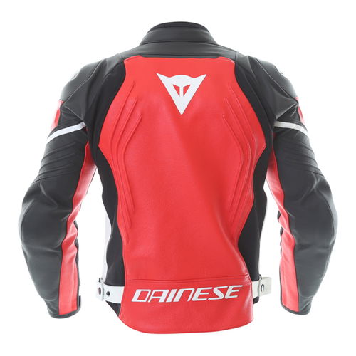 Dainese Racing 3 Red Black Leather Motorcycle Jacket Back                                                                                                                                                                                                      