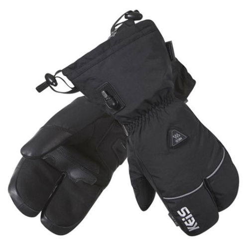 Keis G301 Heated 3-Finger Gloves Black Mens - S