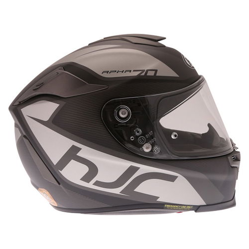HJC Rpha 70 Pinot Black Grey Full Face Motorcycle Helmet Right Side                                                                                                                                                                                            