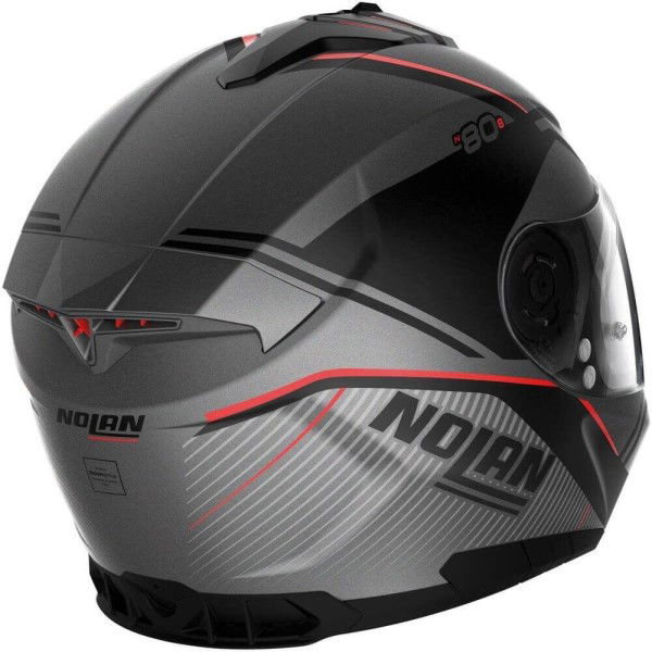 Nolan N80-8 Astute Helmet Flat Grey Red 024 2XS (54 cm)