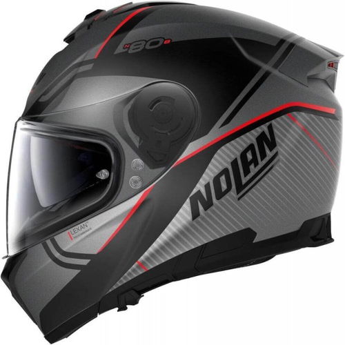 Nolan N80-8 Astute Helmet Flat Grey Red 024 2XS (54 cm)