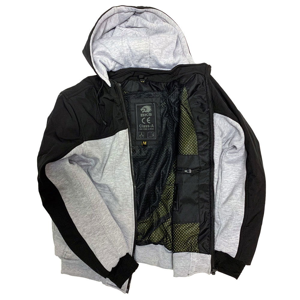 BKS Edge Hoody Black Silver Mens - S