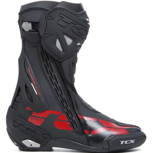 TCX RT-Race Boots Black Grey Red Mens - 8 - EU 42