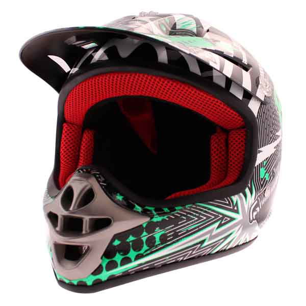 BKS 303 Piston Kids MX Helmet Green Kids - 2XS (52 cm)