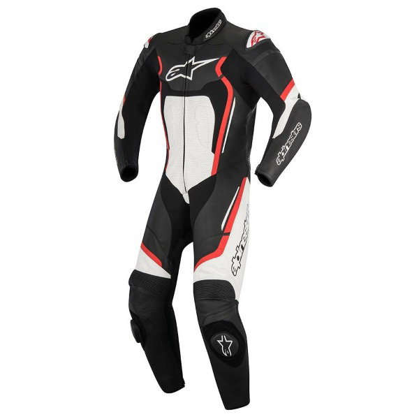 バイクウェア・装備 Alpinestars motegi v2 1pc Alpinestars Motegi V2 One Piece Suit - Black/White/Red Fluo - FREE