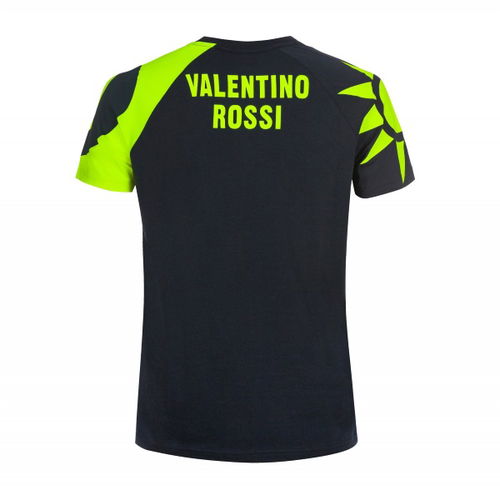Valentino Rossi VR46 Blue Sole E Luna T-Shirt Back                                                                                                                                                                                                             