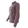 BKS Brandy Ladies Brown Leather Motorcycle Jacket Side                                                                                                                                                                                                         