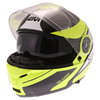 Givi X21 Challenger Black Yellow Flip Front Motorcycle Helmet Open With Sun Visor                                                                                                                                                                              