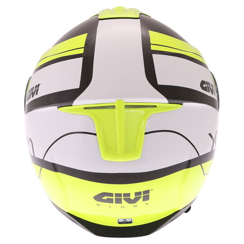 Givi X21 Challenger Black Yellow Flip Front Motorcycle Helmet Back                                                                                                                                                                                             