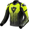 Revit Quantum Black Neon Textile Motorcycle Jacket Front                                                                                                                                                                                                       