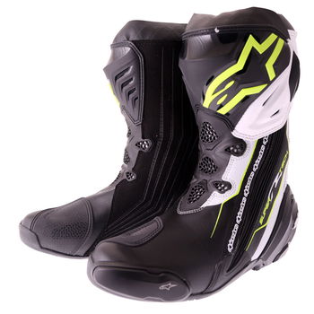 Alpinestars Supertech R Boots Black Yellow Fluo White Mens - 6.5 - EU 40
