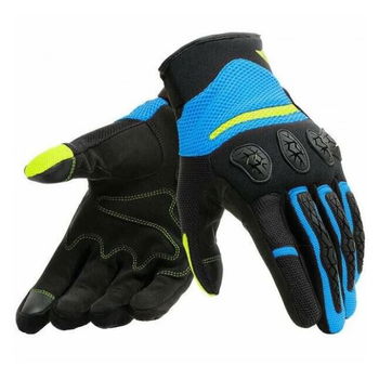 Dainese Aerox Unisex Gloves Black Fire Blue Fluo Yellow