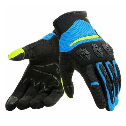 Dainese Aerox Unisex Gloves Black Fire Blue Fluo Yellow