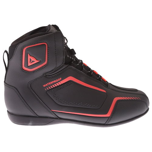 Dainese Raptors D-WP Shoes Black Black Fluo Red Mens - 7 - EU 41