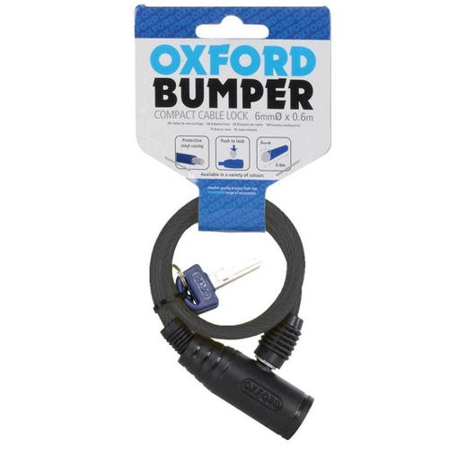 Oxford Products Of02 Bumper Cable Lock Smoke Of02 Bumper Cable Lock Smoke