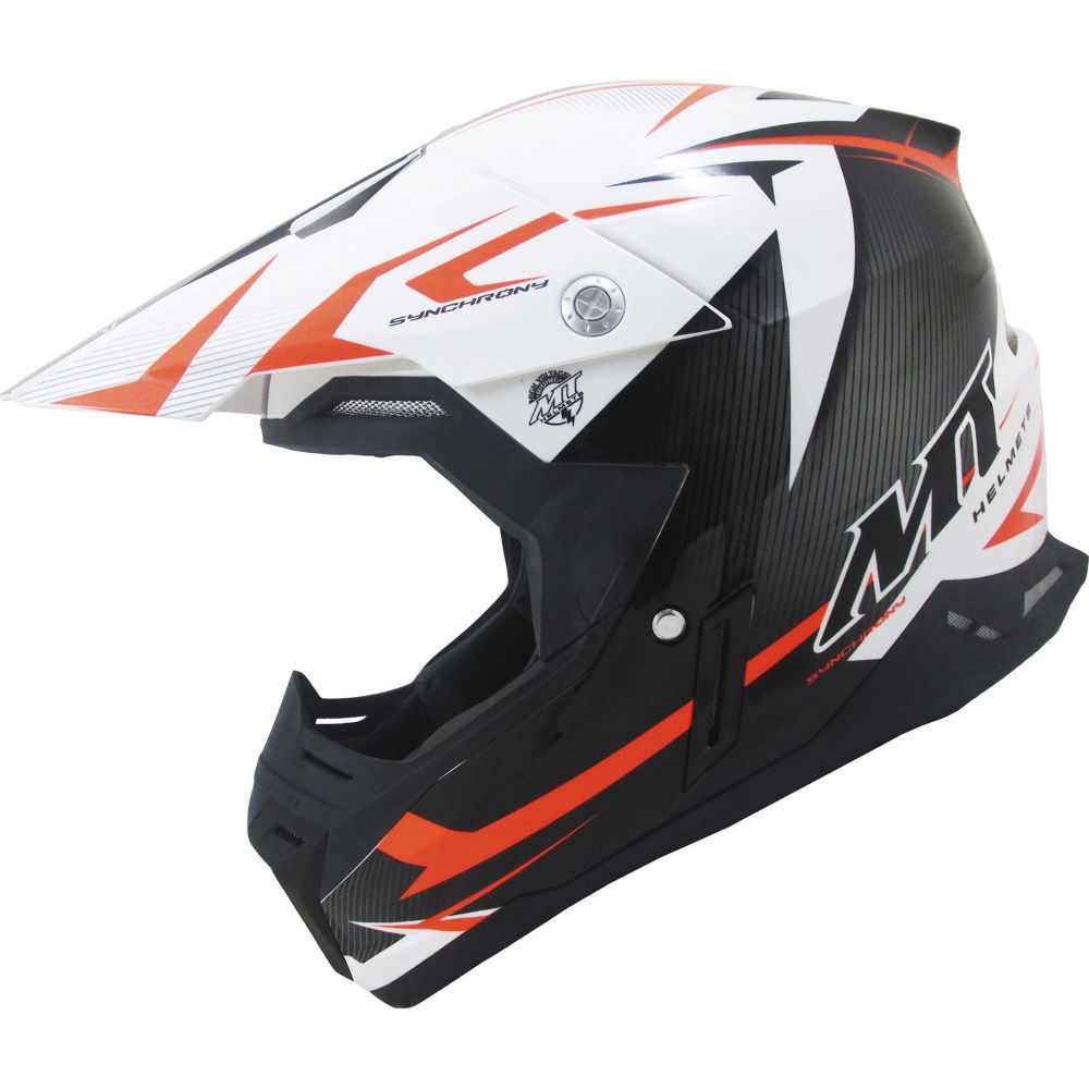 MT Synchrony Steel Helmet Black White Orange XL (61-62 cm)