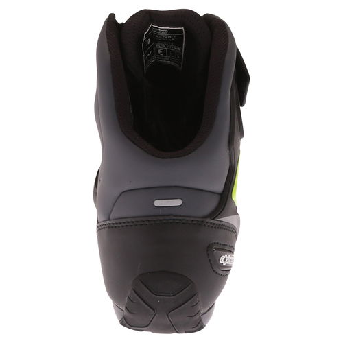 Alpinestars Faster-3 Drystars Black Grey Yellow Fluo Motorcycle Shoes Heel                                                                                                                                                                                     
