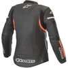 Alpinestars Stella Kira Ladies Black Red Fluo Leather Motorcycle Jacket Back                                                                                                                                                                                   