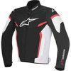 Alpinestars T-GP R V2 Black White Red Waterproof Textile Motorcycle Jacket Front                                                                                                                                                                               