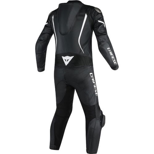 Dainese Assen Black Black White Leather Motorcycle 1-Piece Suits Rear                                                                                                                                                                                          