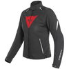 Dainese Laguna Seca 3 Lady D-Dry Womens Black Lava Red White Waterproof Textile Motorcycle Jacket Front                                                                                                                                                        
