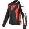 Dainese Nexus Lady Womens Black Fluo Red White Textile Motorcycle Jacket Front                                                                                                                                                                                 