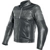Dainese 8-Track Black Leather Motorcycle Jacket Front                                                                                                                                                                                                          