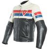 Dainese 8-Track Black Ice Red Leather Motorcycle Jacket Front                                                                                                                                                                                                  