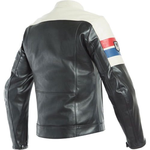 Dainese 8-Track Black Ice Red Leather Motorcycle Jacket Back                                                                                                                                                                                                   