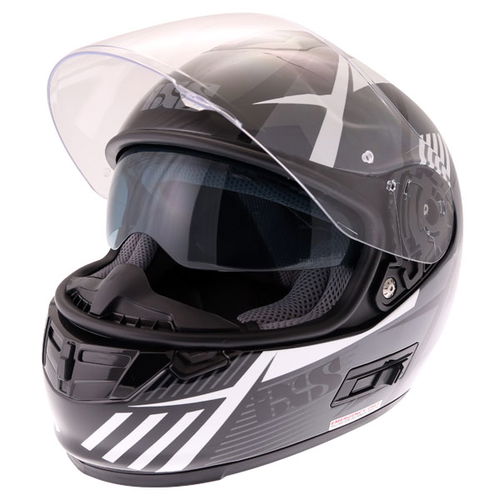IXS HX444 Angle Helmet Black White Silver XS (53-54 cm)