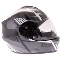 HX444 Angle Helmet Black White Silver